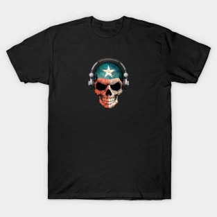 Dark Skull Deejay with Texas Flag T-Shirt